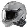 Casque Flip Up HJC F100 N.Grey + Kit Bluetooth BT Mini