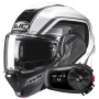Casque Flip Up HJC F100 Reff MC1 + Kit Bluetooth 5S Solo