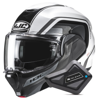 Flip Up HJC F100 Reff MC1 + Kit Bluetooth BT Mini