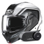 Casque Flip Up HJC F100 Reff MC1 + Kit Bluetooth Lokui K30