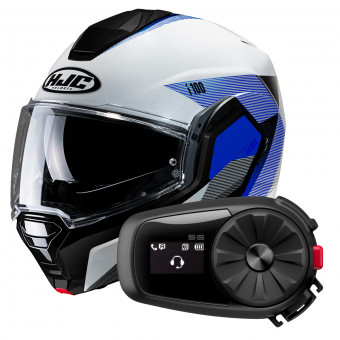 Flip Up HJC i100 Beston MC2 + Kit Bluetooth 5S Solo