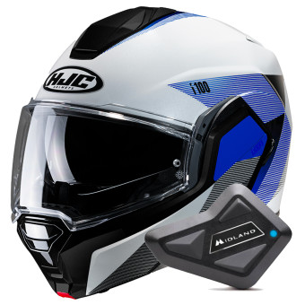 Flip Up HJC i100 Beston MC2 + Kit Bluetooth BT Mini