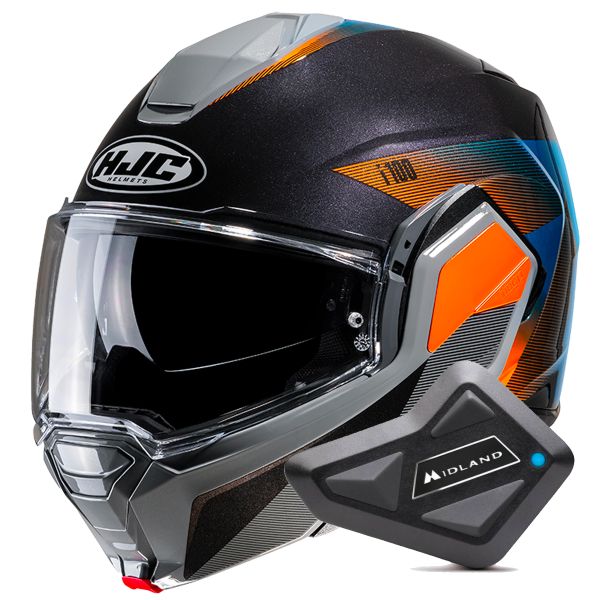 Flip Up HJC i100 Beston MC27 + Kit Bluetooth BT Mini