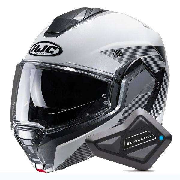 Flip Up HJC i100 Beston MC5 + Kit Bluetooth BT Mini