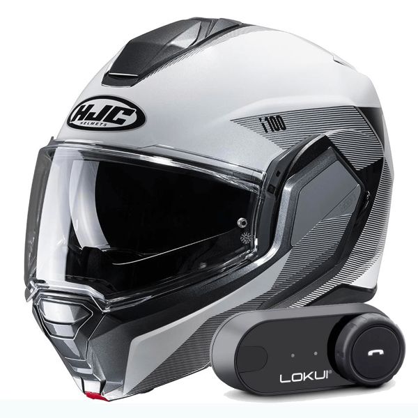 Flip Up HJC i100 Beston MC5 + Kit Bluetooth Lokui K30