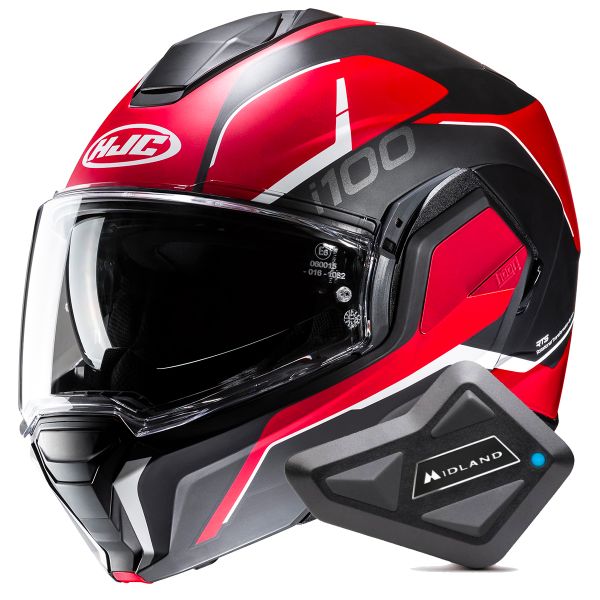 Flip Up HJC i100 Lorix MC1SF + Kit Bluetooth BT Mini