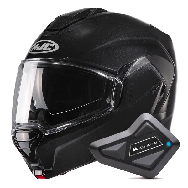 Flip Up HJC i100 Metal Black + Kit Bluetooth BT Mini Flip Up HJC i100 Metal Black + Kit Bluetooth BT Mini