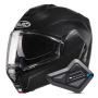 Casque Flip Up HJC i100 Metal Black + Kit Bluetooth BT Mini