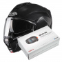 Casque Flip Up HJC i100 Metal Black + Kit Bluetooth SMH5 Solo