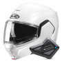 Casque Flip Up HJC i100 Pearl White + Kit Bluetooth BT Mini