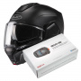Casque Flip Up HJC i100 Semi Flat Black + Kit Bluetooth SMH5 Solo
