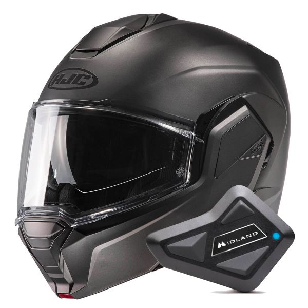 Flip Up HJC i100 Semi Flat Titanium + Kit Bluetooth BT Mini Flip Up HJC i100 Semi Flat Titanium + Kit Bluetooth BT Mini