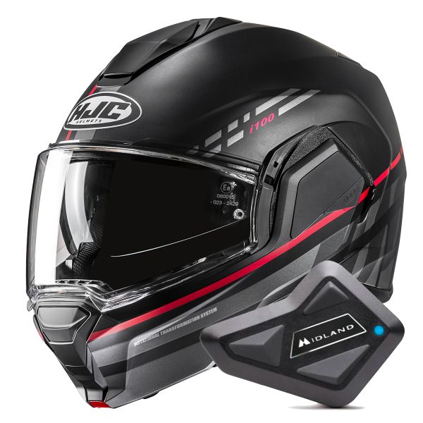 Flip Up HJC i100 Sysma MC1SF + Kit Bluetooth BT Mini