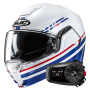 Casque Flip Up HJC i100 Sysma MC21 + Kit Bluetooth 5S Solo
