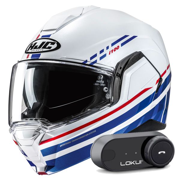 Flip Up HJC i100 Sysma MC21 + Kit Bluetooth Lokui K30