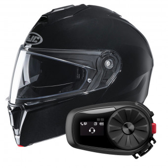 Flip Up HJC I90 Black + Kit Bluetooth 5S Solo