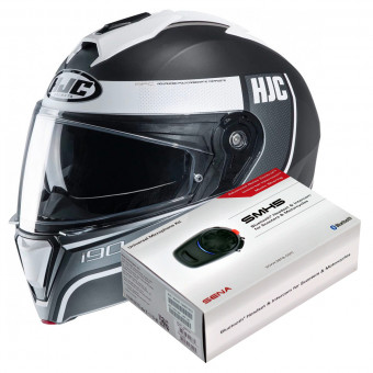 Flip Up HJC I90 Davan MC10SF + Kit Bluetooth SMH5 Solo