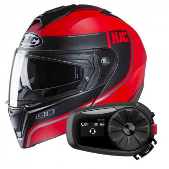 Flip Up HJC I90 Davan MC1SF + Kit Bluetooth 5S Solo