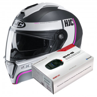 Flip Up HJC I90 Davan MC8SF + Kit Bluetooth SMH5 Solo