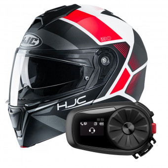 Flip Up HJC I90 Hollen MC1SF + Kit Bluetooth 5S Solo