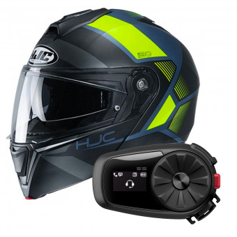 Flip Up HJC I90 Hollen MC4HSF + Kit Bluetooth 5S Solo
