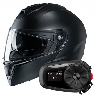 Flip Up HJC I90 Semi Flat Black + Kit Bluetooth 5S Solo