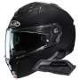 Casque Flip Up HJC i91 Black + Kit Bluetooth Smart 21B Flat Black