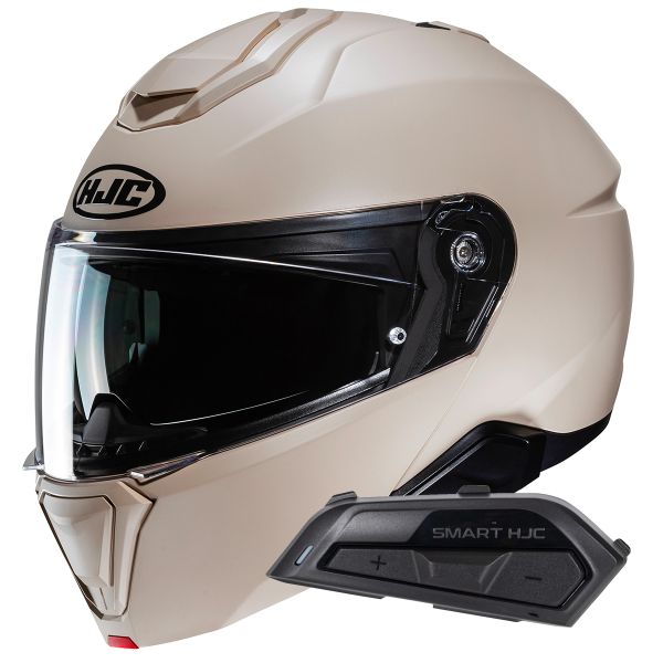 Flip Up HJC i91 Semi Flat Sand Beige+ Kit Bluetooth Smart 21B Flat Black Flip Up HJC i91 Semi Flat Sand Beige+ Kit Bluetooth Smart 21B Flat Black