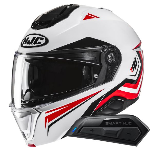 Flip Up HJC i91 Tricus MC1 + Kit Bluetooth Smart 11B