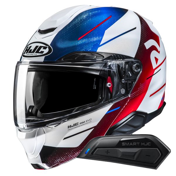 Flip Up HJC RPHA91 Blat MC21 + Kit Bluetooth Smart 11B