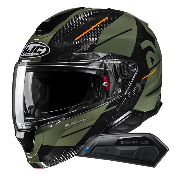 Flip Up HJC RPHA91 Blat MC7 + Kit Bluetooth Smart 11B
