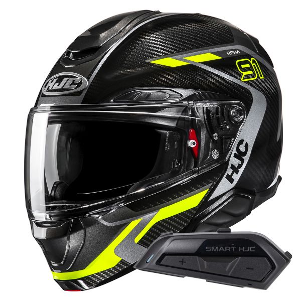 Flip Up HJC RPHA91 Carbon Lagos MC3H + Kit Bluetooth Smart 21B