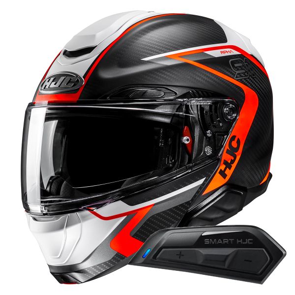 Flip Up HJC RPHA91 Carbon Lagos MC6HSF + Kit Bluetooth Smart 11B