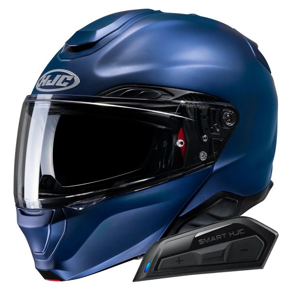 Flip Up HJC RPHA91 Semi Flat Metallic Blue + Kit Bluetooth Smart 11B