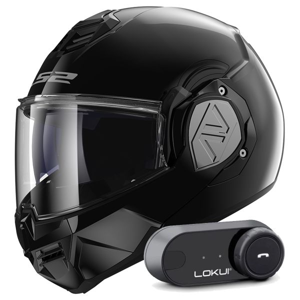 Flip Up LS2 Advant Black FF906 + Kit Bluetooth Lokui K30 Flip Up LS2 Advant Black FF906 + Kit Bluetooth Lokui K30