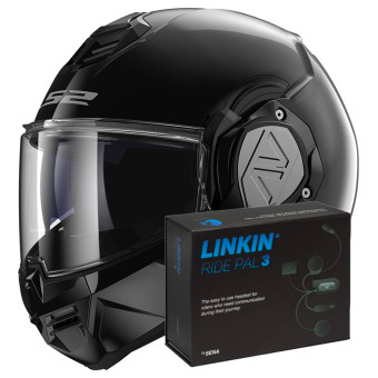 Flip Up LS2 Advant Black FF906 + Linkin Ride Pal III