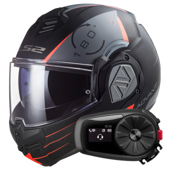 Flip Up LS2 Advant Codex Matt Black Titanium FF906 + Kit Bluetooth 5S Solo