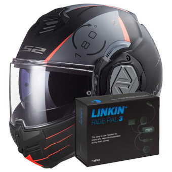 Flip Up LS2 Advant Codex Matt Black Titanium FF906 + Linkin Ride Pal III
