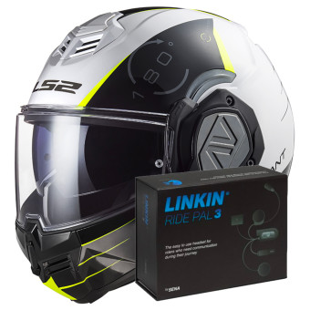 Flip Up LS2 Advant Codex White Black FF906 + Linkin Ride Pal III