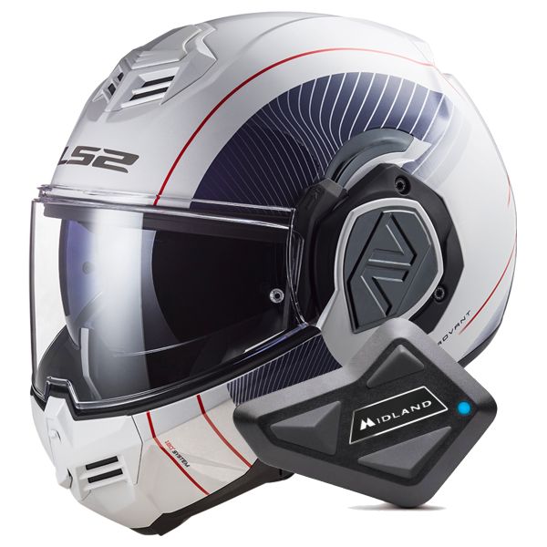 Flip Up LS2 Advant Copper White Blue FF906 + Kit Bluetooth BT Mini Flip Up LS2 Advant Copper White Blue FF906 + Kit Bluetooth BT Mini