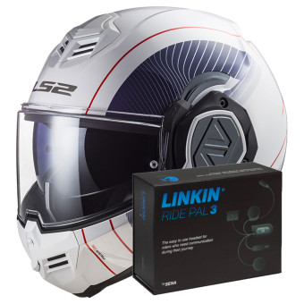 Flip Up LS2 Advant Copper White Blue FF906 + Linkin Ride Pal III
