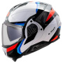 Casque Flip Up LS2 Advant II Triple White Blue Red FF910