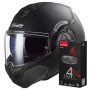 Casque Flip Up LS2 Advant Matt Black FF906 + Kit Bluetooth 4X Cardo