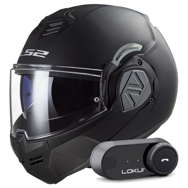 Flip Up LS2 Advant Matt Black FF906 + Kit Bluetooth Lokui K30 Flip Up LS2 Advant Matt Black FF906 + Kit Bluetooth Lokui K30