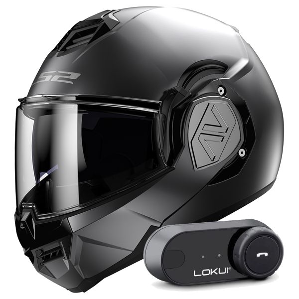 Flip Up LS2 Advant Matt Titanium FF906 + Kit Bluetooth Lokui K30 Flip Up LS2 Advant Matt Titanium FF906 + Kit Bluetooth Lokui K30