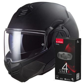 Flip Up LS2 Advant Noir FF906 + Kit Bluetooth 4X Cardo