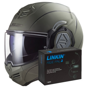 Flip Up LS2 Advant Special Matt Sand FF906 + Linkin Ride Pal III