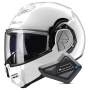 Casque Flip Up LS2 Advant White FF906 + Kit Bluetooth BT Mini