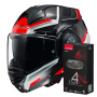 Casque Flip Up LS2 Advant X Spectrum Black White Red FF901 + Kit Bluetooth 4X Cardo