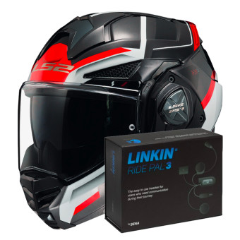 Flip Up LS2 Advant X Spectrum Black White Red FF901 + Linkin Ride Pal III